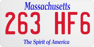 MA license plate 263HF6