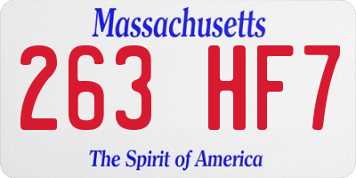 MA license plate 263HF7