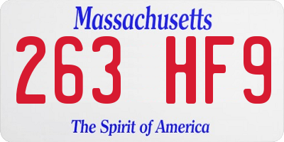 MA license plate 263HF9