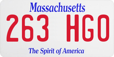MA license plate 263HG0