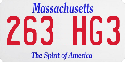 MA license plate 263HG3