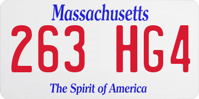 MA license plate 263HG4