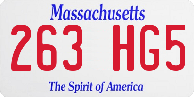 MA license plate 263HG5