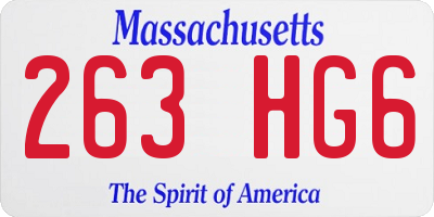MA license plate 263HG6