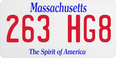 MA license plate 263HG8