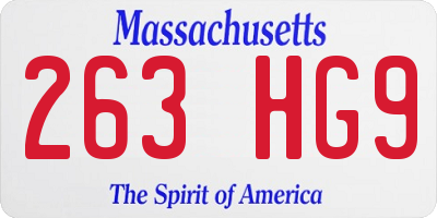 MA license plate 263HG9