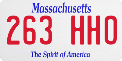 MA license plate 263HH0