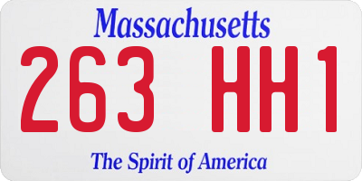 MA license plate 263HH1