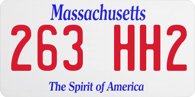 MA license plate 263HH2