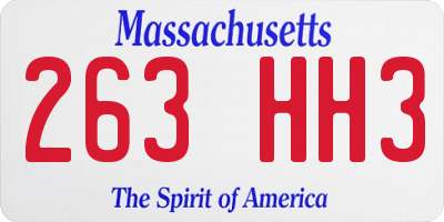 MA license plate 263HH3