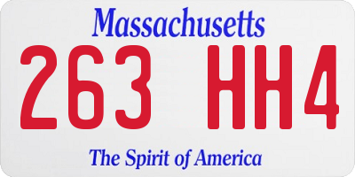 MA license plate 263HH4
