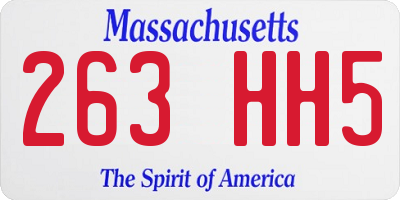 MA license plate 263HH5