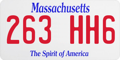 MA license plate 263HH6