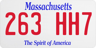 MA license plate 263HH7