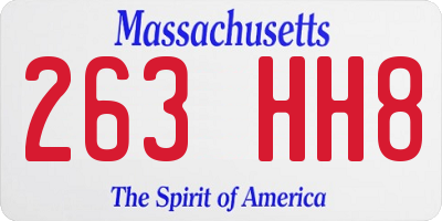 MA license plate 263HH8