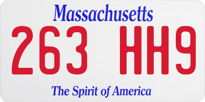 MA license plate 263HH9