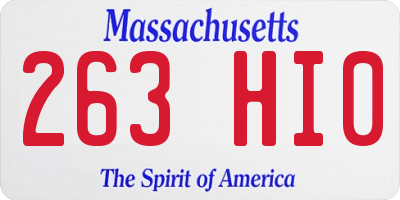 MA license plate 263HI0