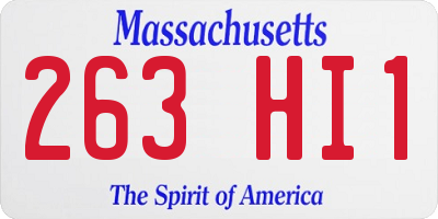 MA license plate 263HI1
