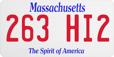 MA license plate 263HI2