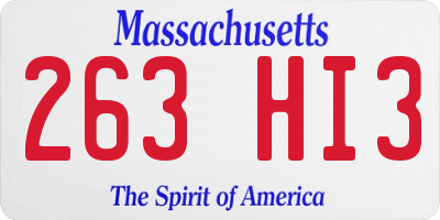 MA license plate 263HI3