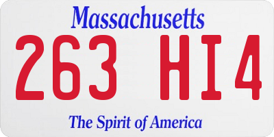 MA license plate 263HI4