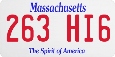 MA license plate 263HI6
