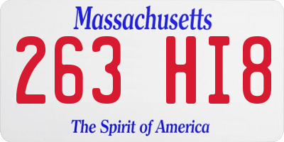 MA license plate 263HI8