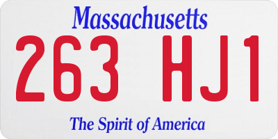 MA license plate 263HJ1