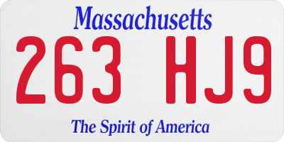 MA license plate 263HJ9