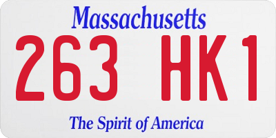 MA license plate 263HK1