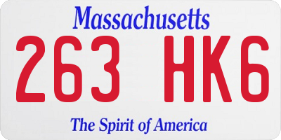 MA license plate 263HK6