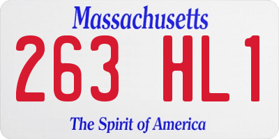 MA license plate 263HL1