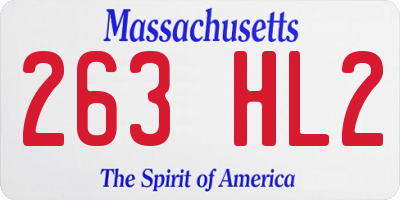 MA license plate 263HL2