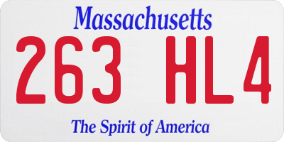 MA license plate 263HL4