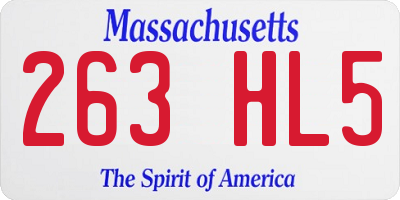 MA license plate 263HL5