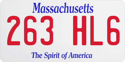 MA license plate 263HL6