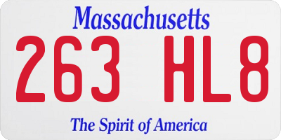 MA license plate 263HL8