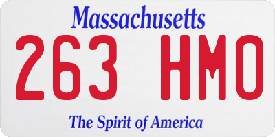 MA license plate 263HM0