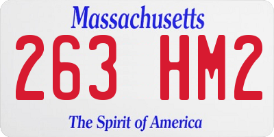 MA license plate 263HM2