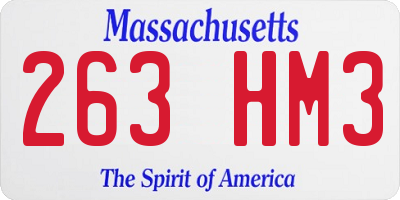 MA license plate 263HM3