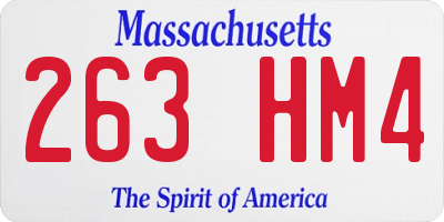 MA license plate 263HM4
