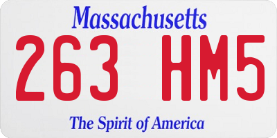 MA license plate 263HM5