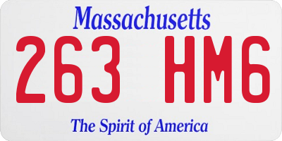 MA license plate 263HM6