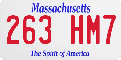 MA license plate 263HM7