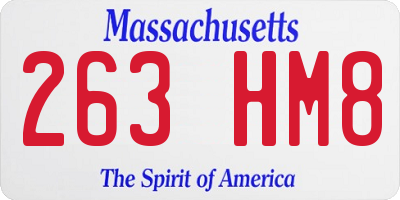MA license plate 263HM8