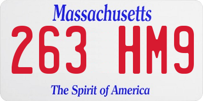 MA license plate 263HM9