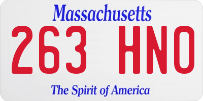 MA license plate 263HN0