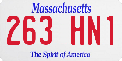 MA license plate 263HN1