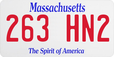 MA license plate 263HN2