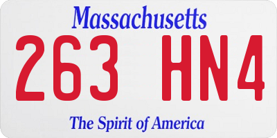MA license plate 263HN4